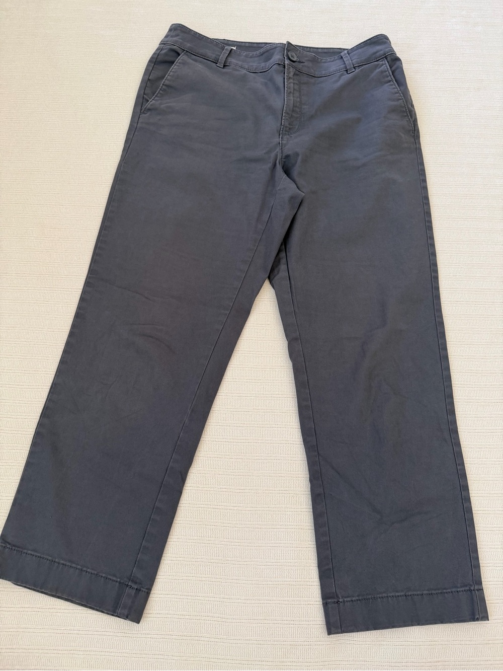 LOFT Monroe Straight Ankle Pants Dark Grey Stretch Casual Chinos Size 10 BeS2